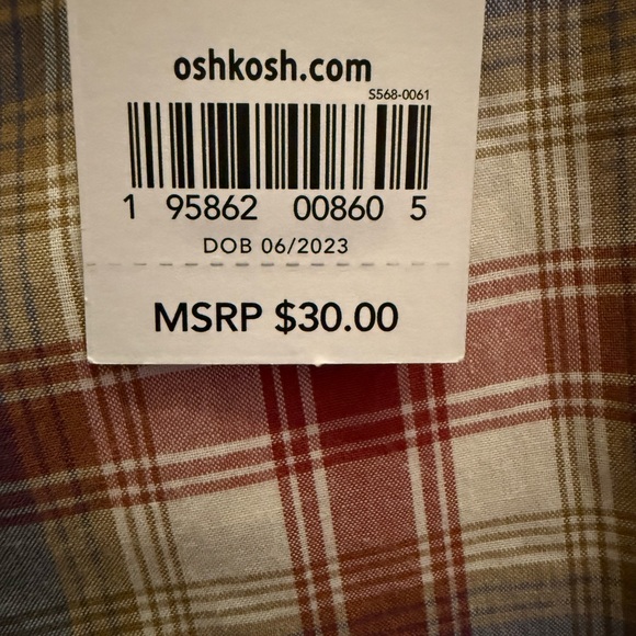 OshKosh B'gosh Men's Red and Blue Plaid Shirt - Picture 3 of 3